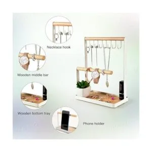 Soporte para joyería organizador de anillos de madera_3