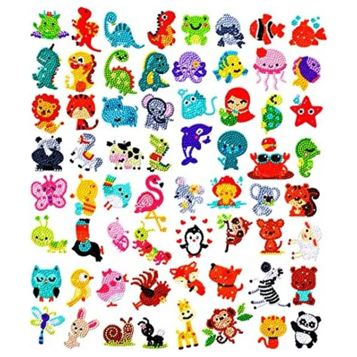 Sinceroduct Juego de 64 pegatinas de pintura de diamante