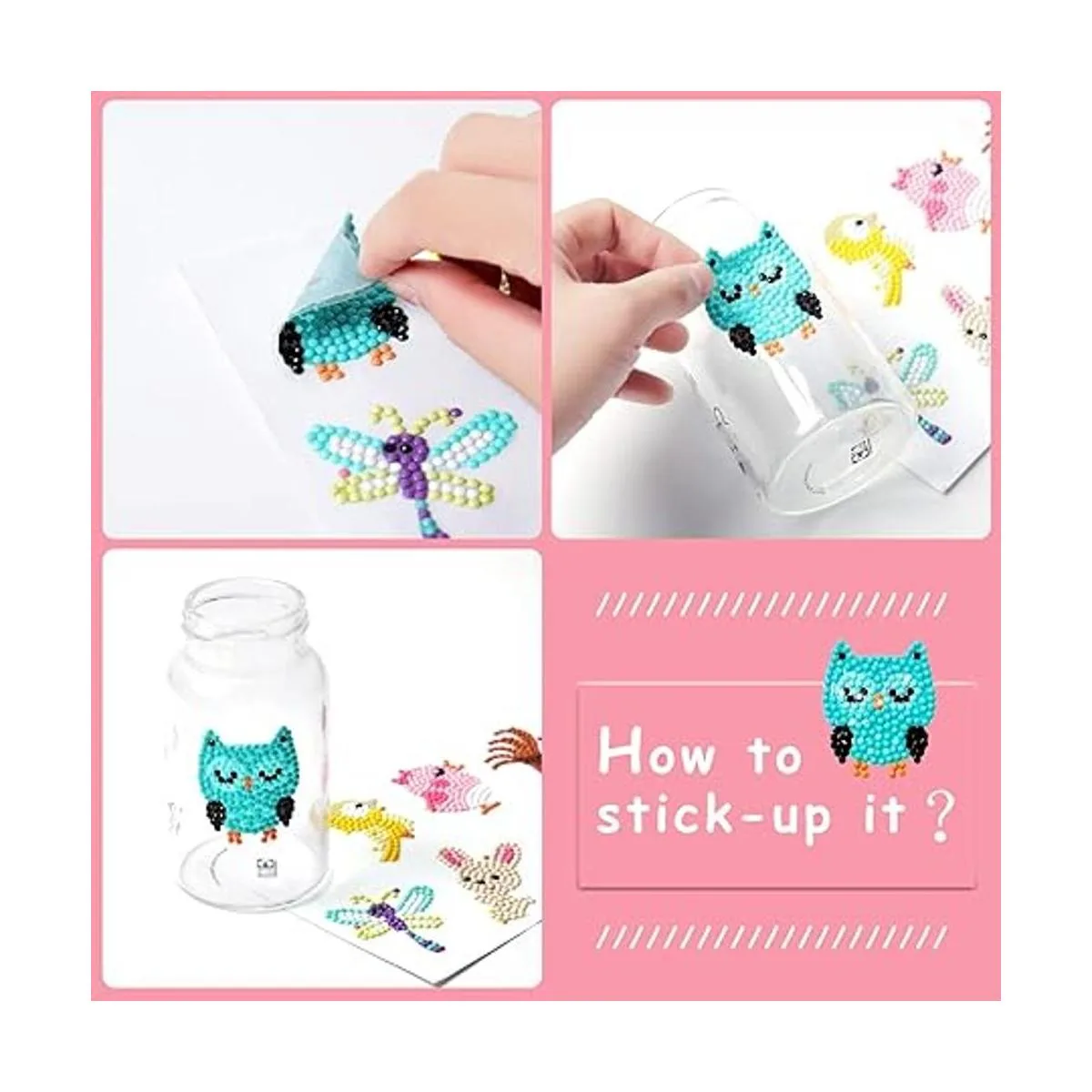 Sinceroduct Juego de 64 pegatinas de pintura de diamante