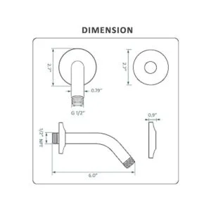 BESTILL Brazo de ducha de extensión montado en la pared_6