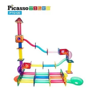 PicassoTiles Marble Run Juego de 120 piezas de bloques de_4