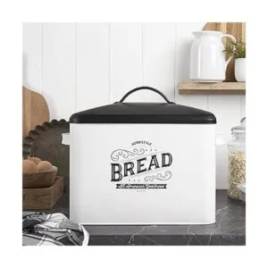 Caja de pan blanca extra grande con tapa negra cajas de_2