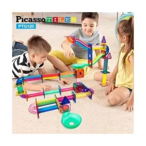PicassoTiles Marble Run Juego de 120 piezas de bloques de_2