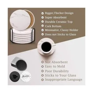 Posavasos para bebidas juego de 6 posavasos de piedra de_4