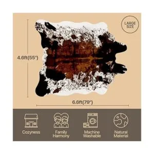 Alfombra de piel de vaca sintética suave grande 4.6 x 6.6_2