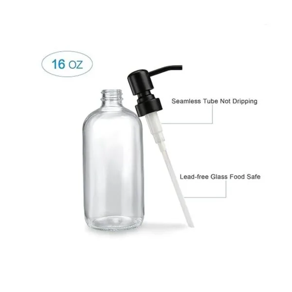 AmazerBath Dispensador de jabón de vidrio transparente_4