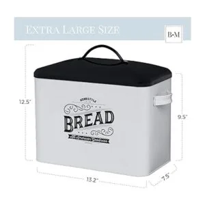 Caja de pan blanca extra grande con tapa negra cajas de_3