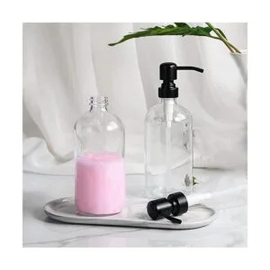AmazerBath Dispensador de jabón de vidrio transparente_2