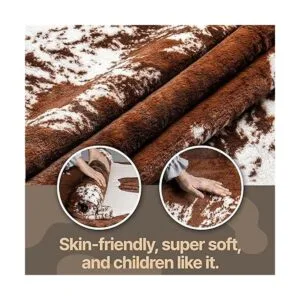 Alfombra de piel de vaca sintética suave grande 4.6 x 6.6_5