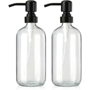 AmazerBath Dispensador de jabón de vidrio transparente_1