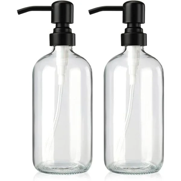 AmazerBath Dispensador de jabón de vidrio transparente_1