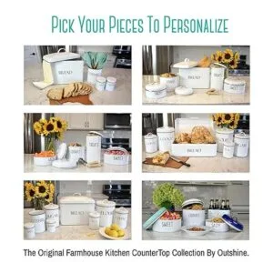 OUTSHINE Juego de 4 recipientes de cocina para encimera de_5