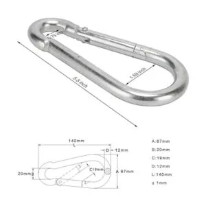 OWAYOTO Mosquetón de 0.472 x 5.512 in resistente gran_2