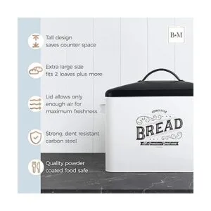Caja de pan blanca extra grande con tapa negra cajas de_4