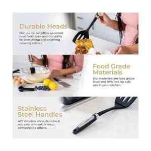 Smirly Juego de utensilios de cocina de silicona con_4