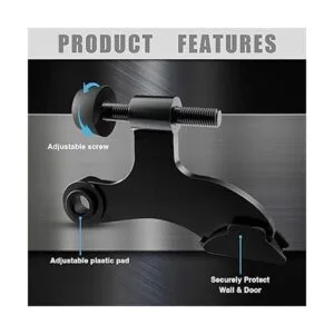 Paquete de 4 topes de puerta de pasador de bisagra negro