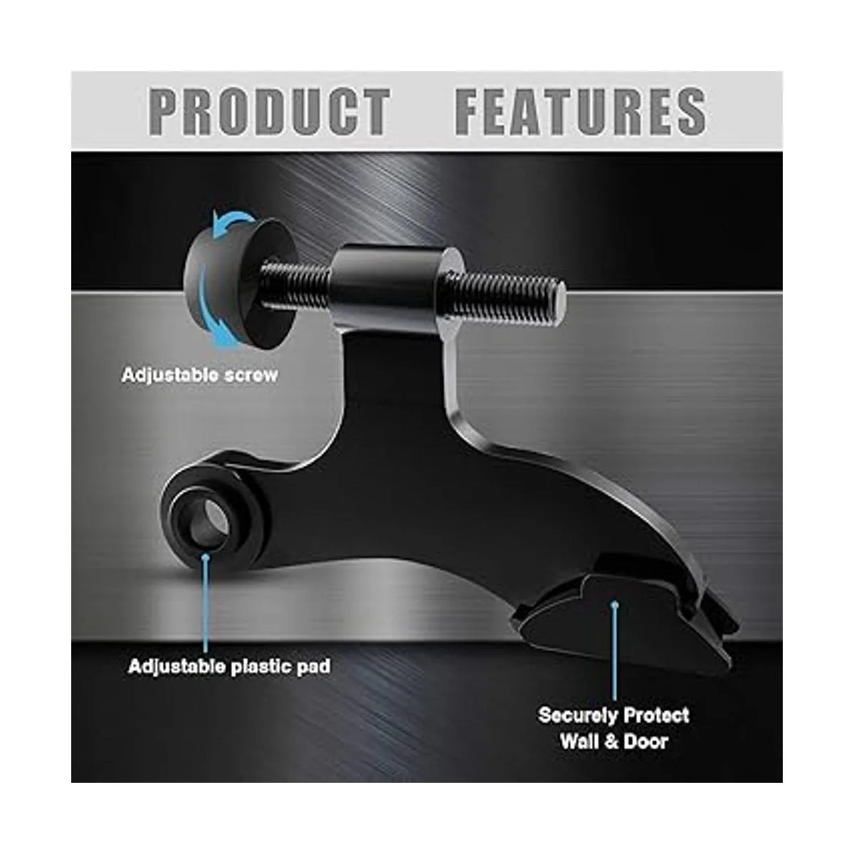 Paquete de 4 topes de puerta de pasador de bisagra negro