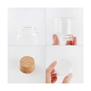 15 botellas de vidrio de 1.7 fl oz con corcho tarros con