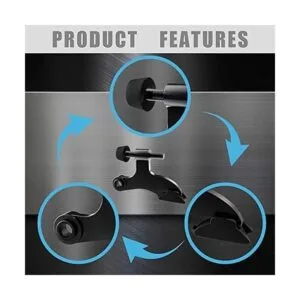 Paquete de 4 topes de puerta de pasador de bisagra negro