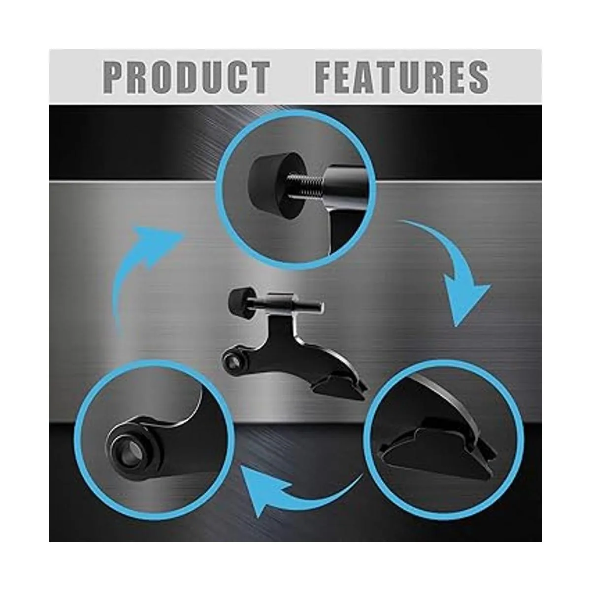 Paquete de 4 topes de puerta de pasador de bisagra negro