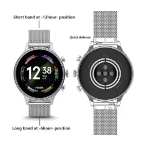 Moran Correa de reloj de malla de acero inoxidable de_5