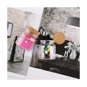 15 botellas de vidrio de 1.7 fl oz con corcho tarros con