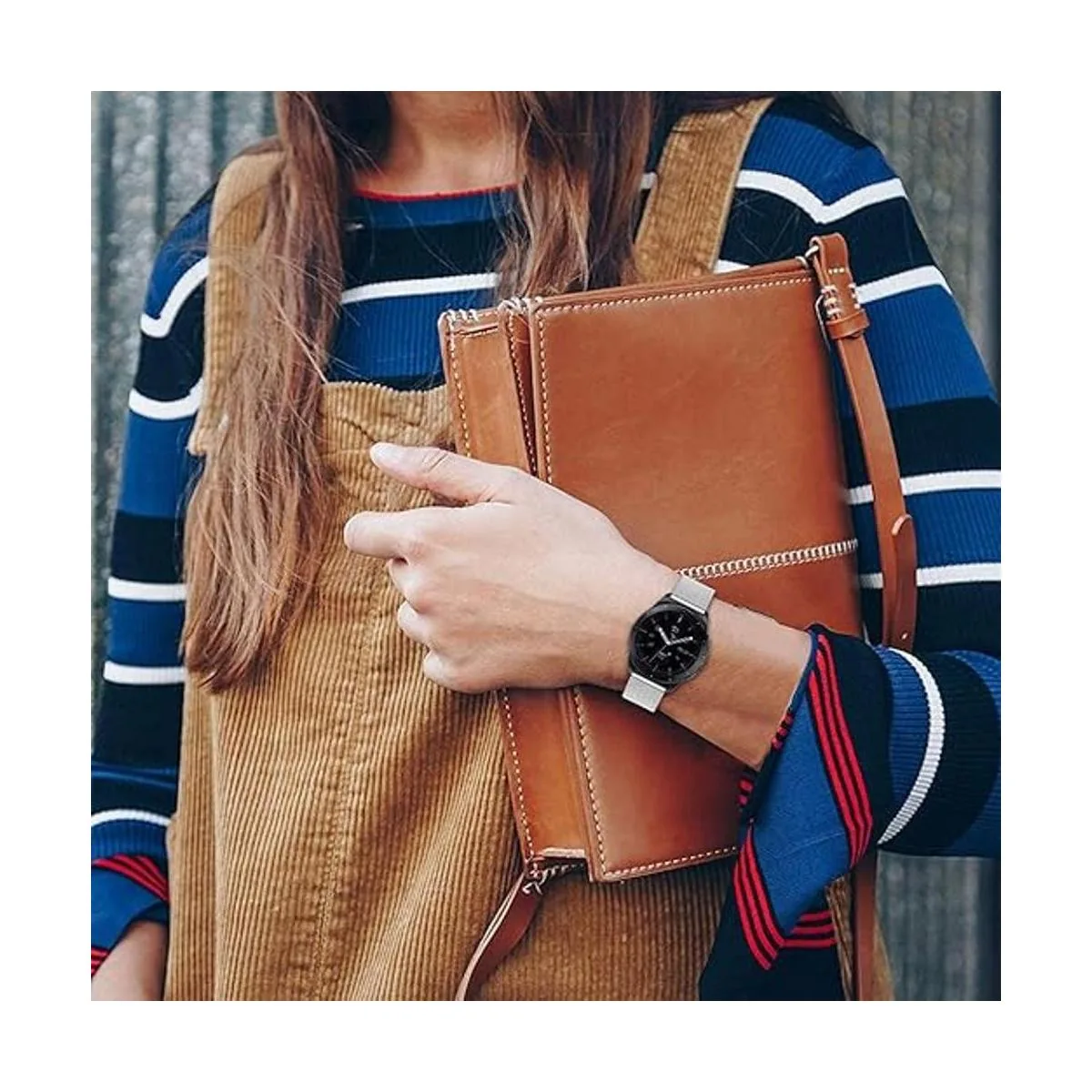 Moran Correa de reloj de malla de acero inoxidable de_4