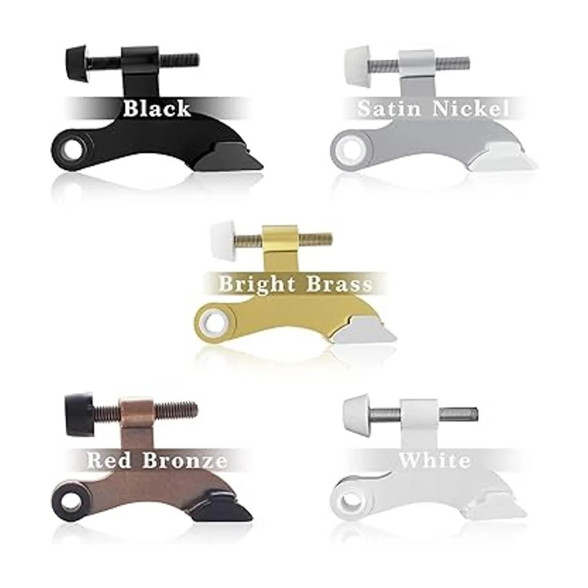 Paquete de 4 topes de puerta de pasador de bisagra negro