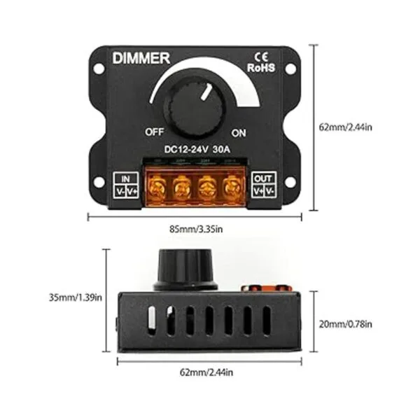 InduSKY Regulador de atenuación LED actualizado PWM DC 12