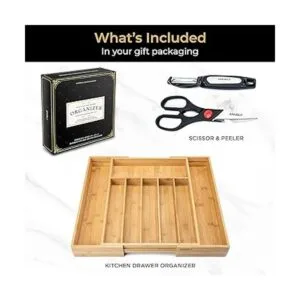 SMIRLY Organizador de cubiertos de bambú para cajón_2