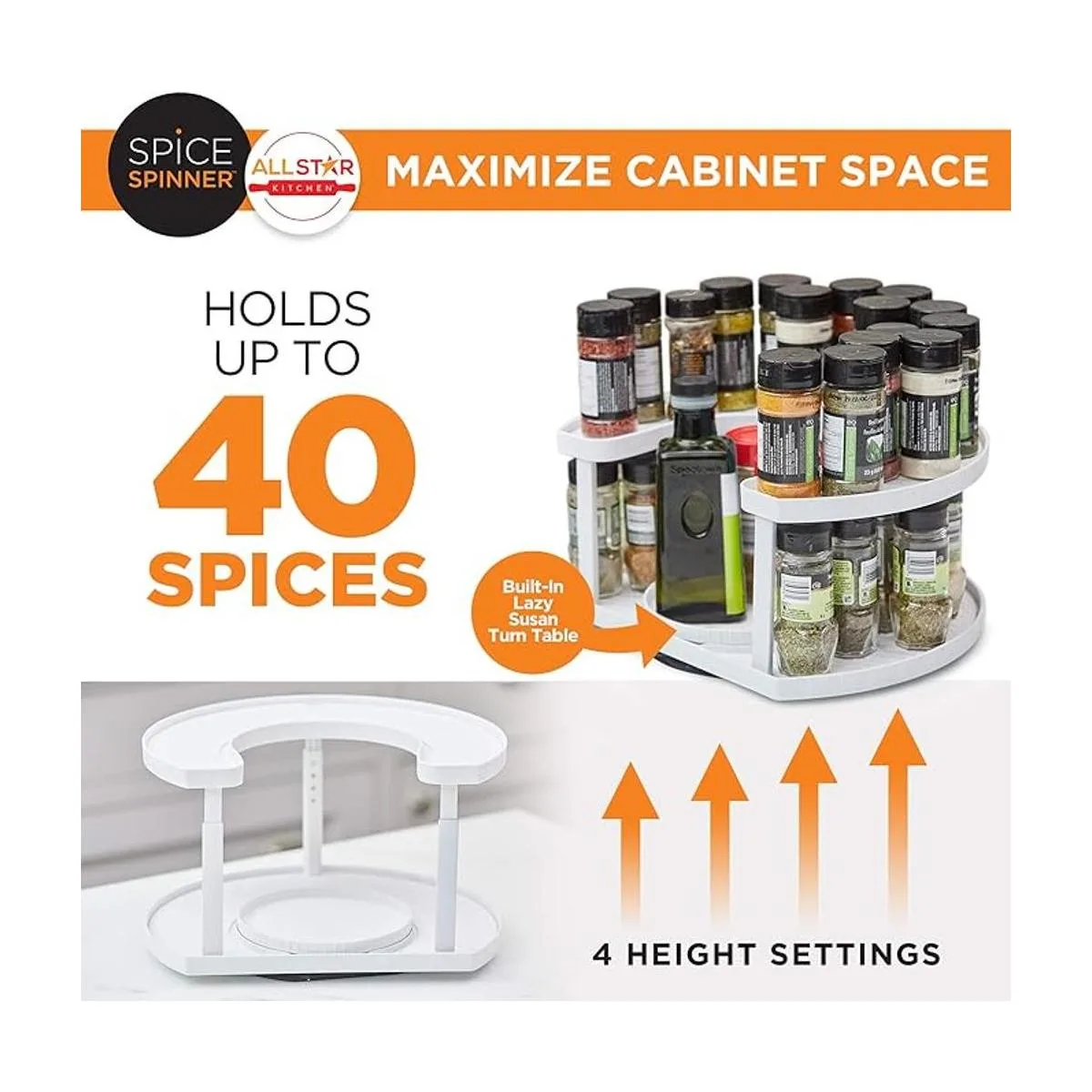Spice Spinner Organizador y soporte de especias de dos_2