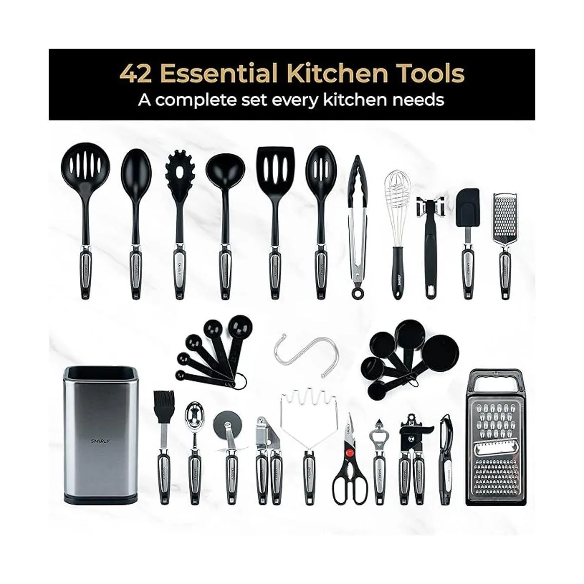 Smirly Juego de utensilios de cocina de silicona con_2