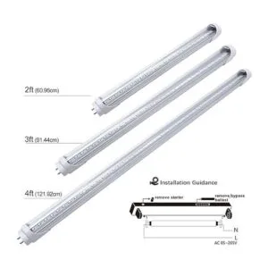 LightingWill Tubo de luz LED T8 de 2 pies luz blanca