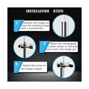 Paquete de 4 topes de puerta de pasador de bisagra negro