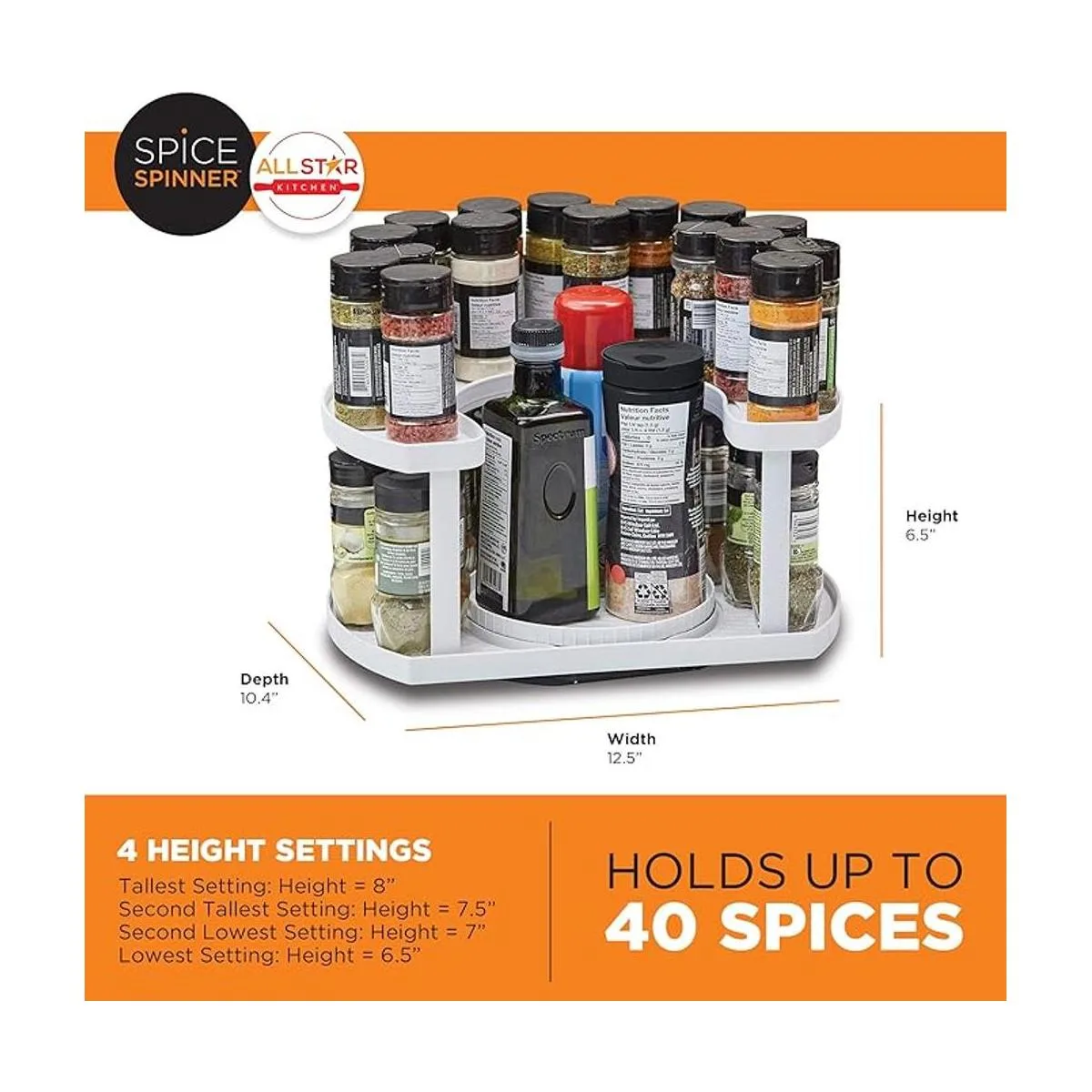 Spice Spinner Organizador y soporte de especias de dos_4