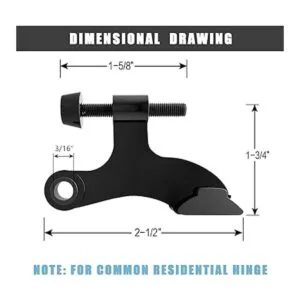 Paquete de 4 topes de puerta de pasador de bisagra negro