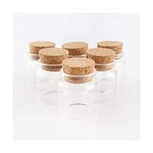 15 botellas de vidrio de 1.7 fl oz con corcho tarros con