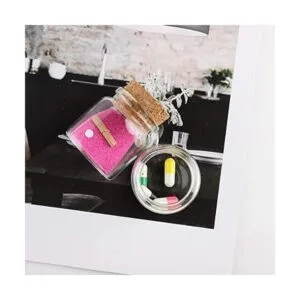 15 botellas de vidrio de 1.7 fl oz con corcho tarros con