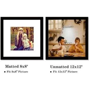 Juego de 4 portarretratos de color negro de 12 x 12_2