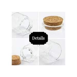 Pequeñas botellas de vidrio con tapones de corcho juego