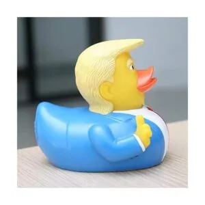 Juguetes de baño para bebés chillones de goma Trump pato_4