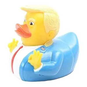 Juguetes de baño para bebés chillones de goma Trump pato_1