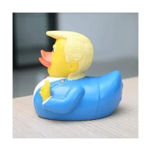 Juguetes de baño para bebés chillones de goma Trump pato_3