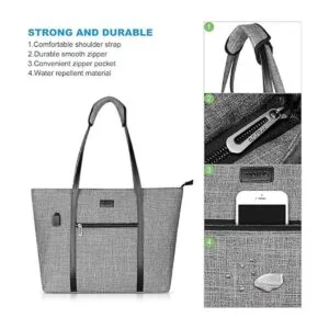 MOSISO Bolsa de mano para laptop con puerto USB para_3