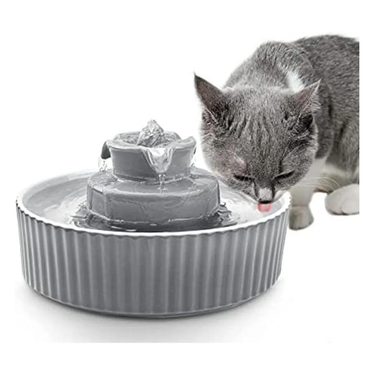 NautyPaws Ceramic Cat Water Fountain_1