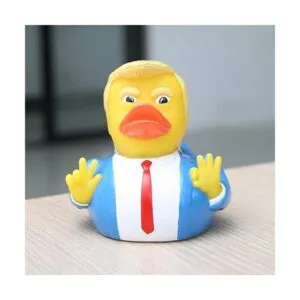 Juguetes de baño para bebés chillones de goma Trump pato_2