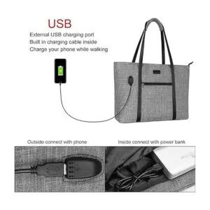 MOSISO Bolsa de mano para laptop con puerto USB para_2