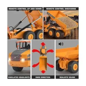 Camión volcador Volvo a control remoto articulado con_4