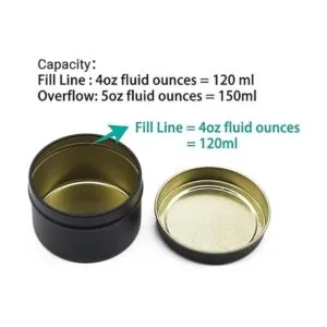 Latas de vela negras de 5 onzas línea de llenado de 4