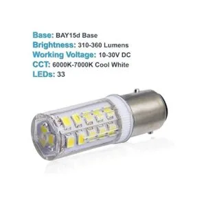 HQRP BAY15d 33LED SMD2835 Bombilla LED blanca fría